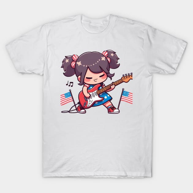 A Whimsical Tribute to American Culture in Cartoon Style T-Shirt T-Shirt by ragil_studio